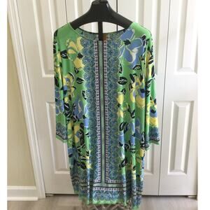 Ruby Rd Woman Floral Mosaic Print Long Sleeve Dress 3XL